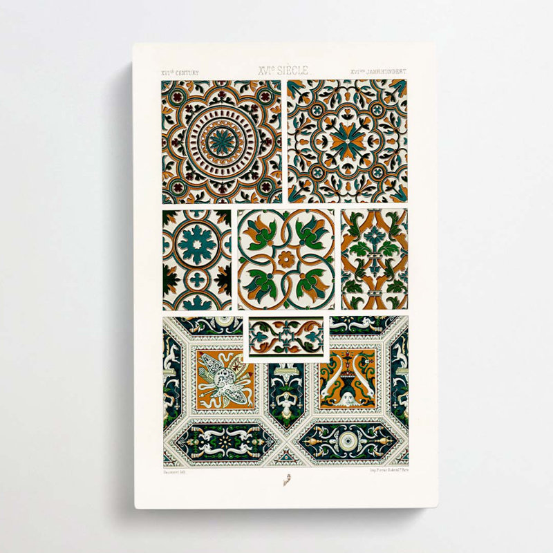16th Century Floral Pattern by Albert Racinet - Wrapped Canvas Print, 76cm H x 50cm W x 3cm D