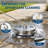 16.5" Stainless Steel Pressure Washer Surface Cleaner with 4 Wheels | 3000-4000 PSI & 1/4" QC Attachment for Driveways, Patios, Sidewalks & Decks
