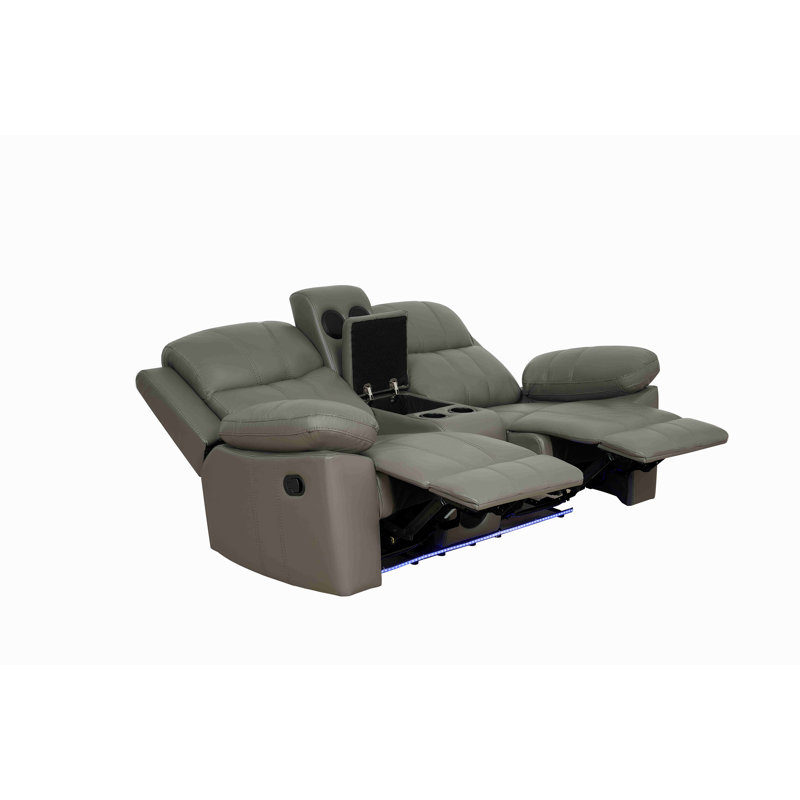 Causeuse inclinable avec console et audio Bluetooth à DEL, Gris
