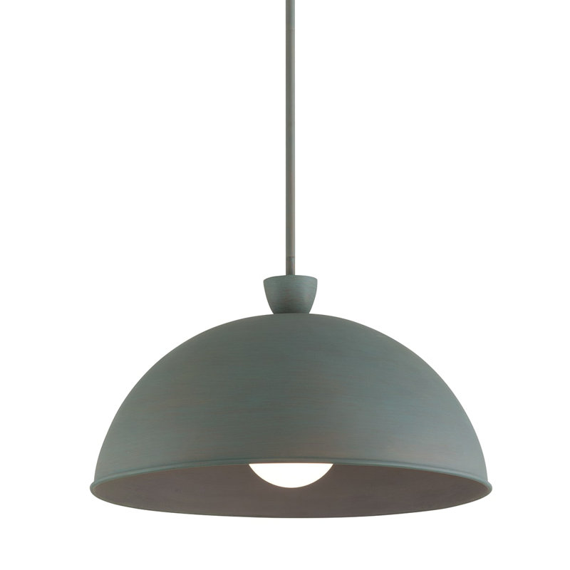 1 - Light Pendant, Verdigris, 11.5" H x 20" W x 20" D