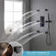 Système de douche noir mat avec douche à effet pluie et pomme de douche à main, robinet de douche mural à robinet de 8 pouces