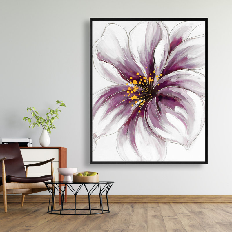 Orchidée mauve - toile encadrée botanique grise