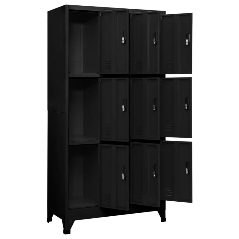 Wabansia Metal 1 - Tier 90cm Employee Locker, Black