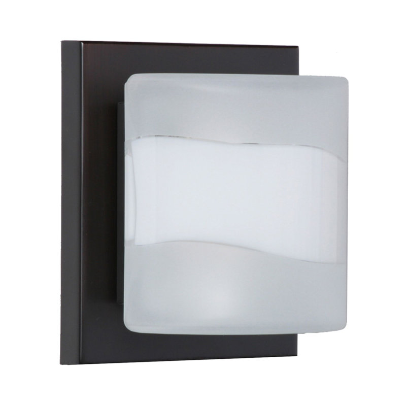 Applique murale 1 lumières Marquard, Opale givrée, Bronze, Incandescente