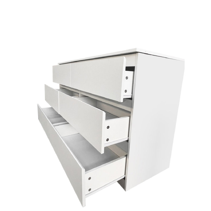 Stylish And Functional 6-Drawer Dresser For Bedroom, Living Room, And Hallway, White