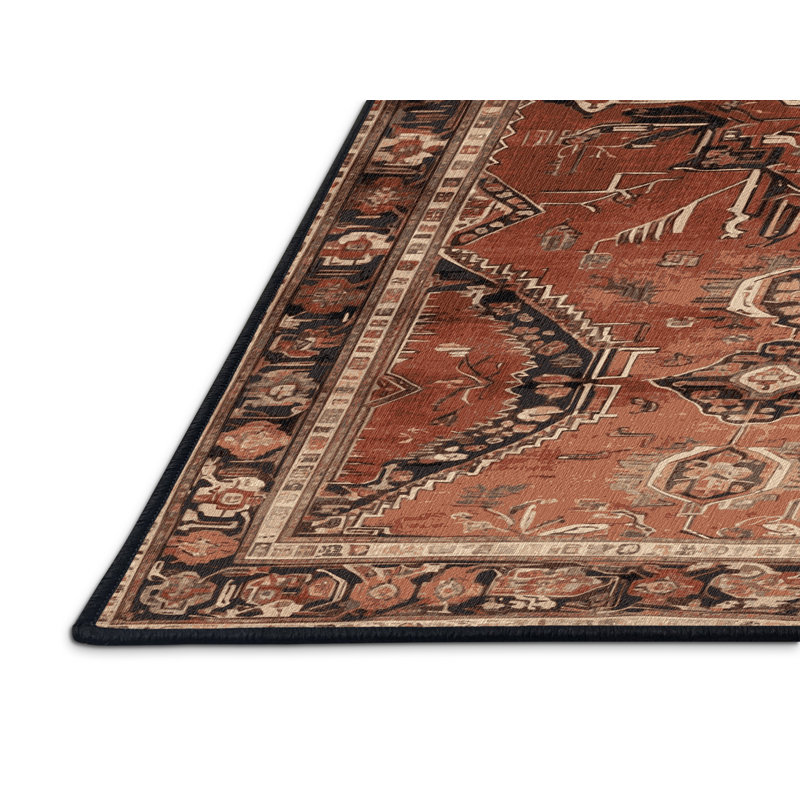 Tapis brun lavable à la machine, Carré 5 pi