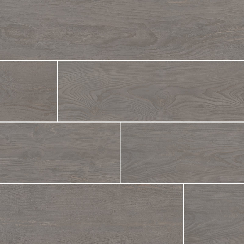 Arden 8 in. x 47 in. Matte Porcelain Wood Look Floor and Wall Tile, Flint