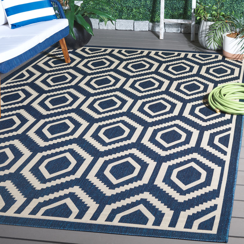 Deedrick Performance Geometric Indoor/Outdoor Area Rug, Rectangle 6'7" x 9'6"