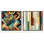 Ensemble de 2 carrés géométriques à motif géométrique à rayures géométriques-102161938-102161940
