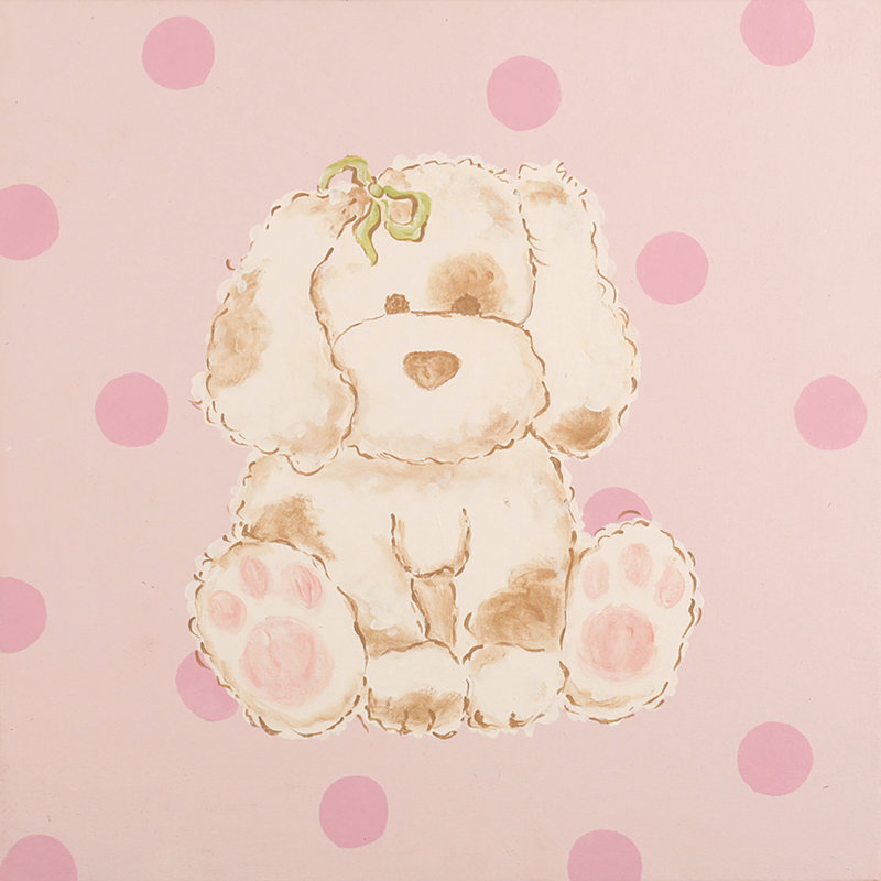 « monogrammé chiot » par reesa qualia, reproduction d’art sur toile tendue, H 32 po x l 32 po x P 1,5 po