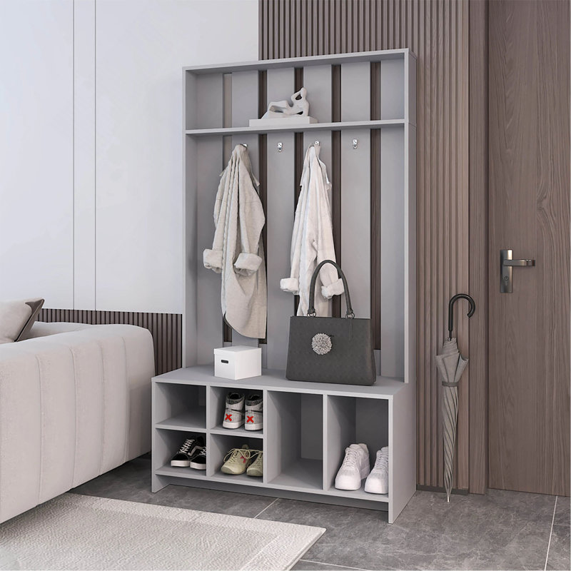 Arbre de rangement ouvert pour vestibule et espace pour manteau