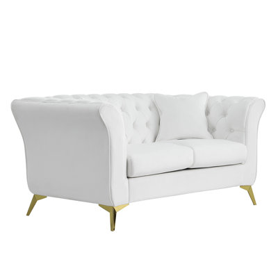 Karenina 64.17'' Velvet Rolled Arm Chesterfield Loveseat -  House of HamptonÂ®, C2CACD089AA142B098A6BC8B6FE40570