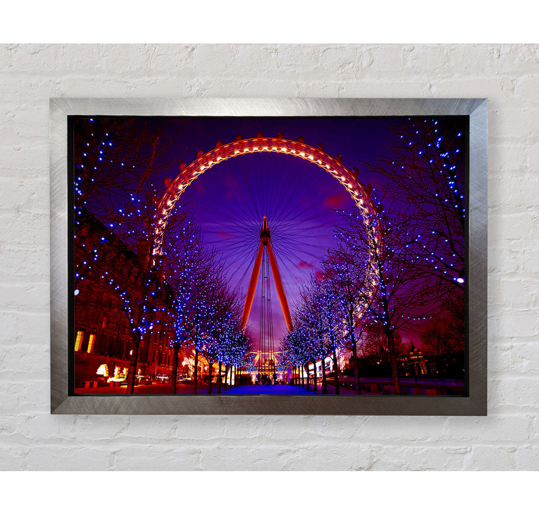 London Eye Night Lights - Einzelne Bilderrahmen Kunstdrucke