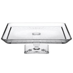 Clear Acrylic Square Pedestal Cake Stand