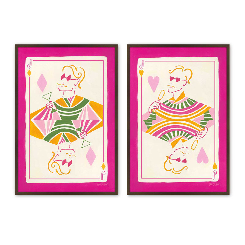 Ensemble de 2 impressions Pop Queen, 24" x 18", Framed Print, Belvinder Brown