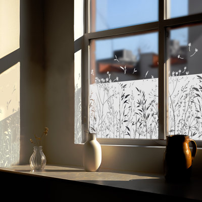 Pure White Grassland Window Decal 22.83X59.06 Inch