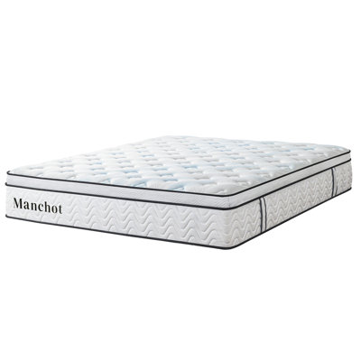 Manchot 14'' Hybrid Mattress, Firm, Reinforced Center Support