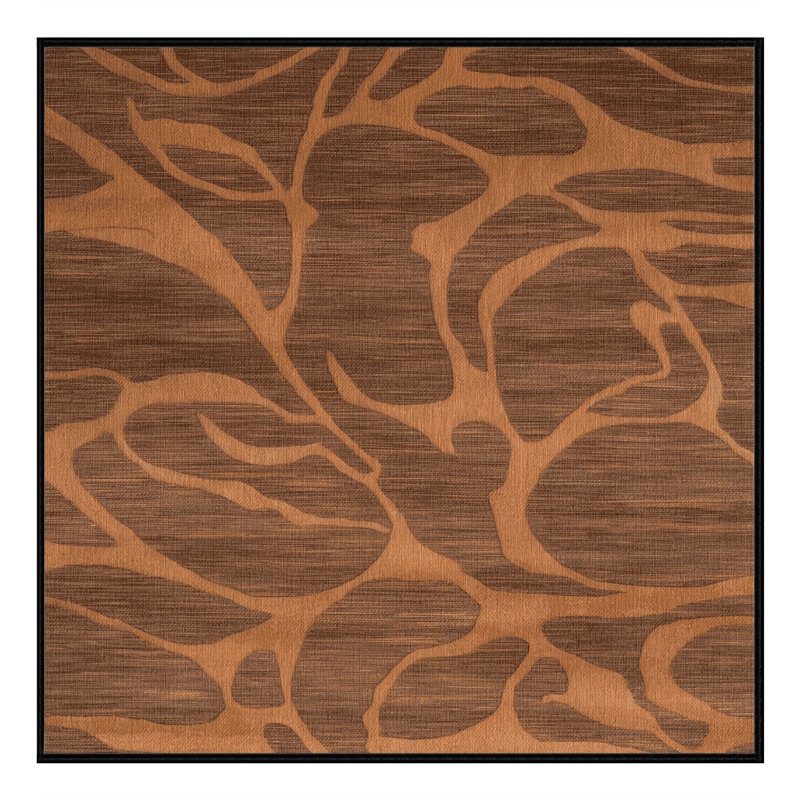 Tapis abstrait lavable à la machine, Carré 6 pi