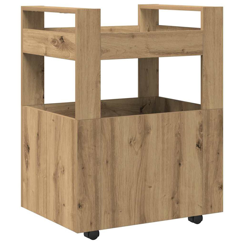 Kitchen Trolley Engineered Wood Organiser Food Tea Rack Multi Colours, Artisan Oak