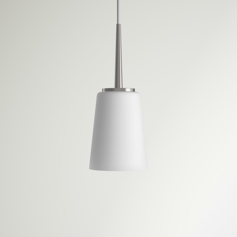 Mini-luminaire suspendu Driscoll de génération Lighting , A19 100 W moyen, Nickel brossé, Opale