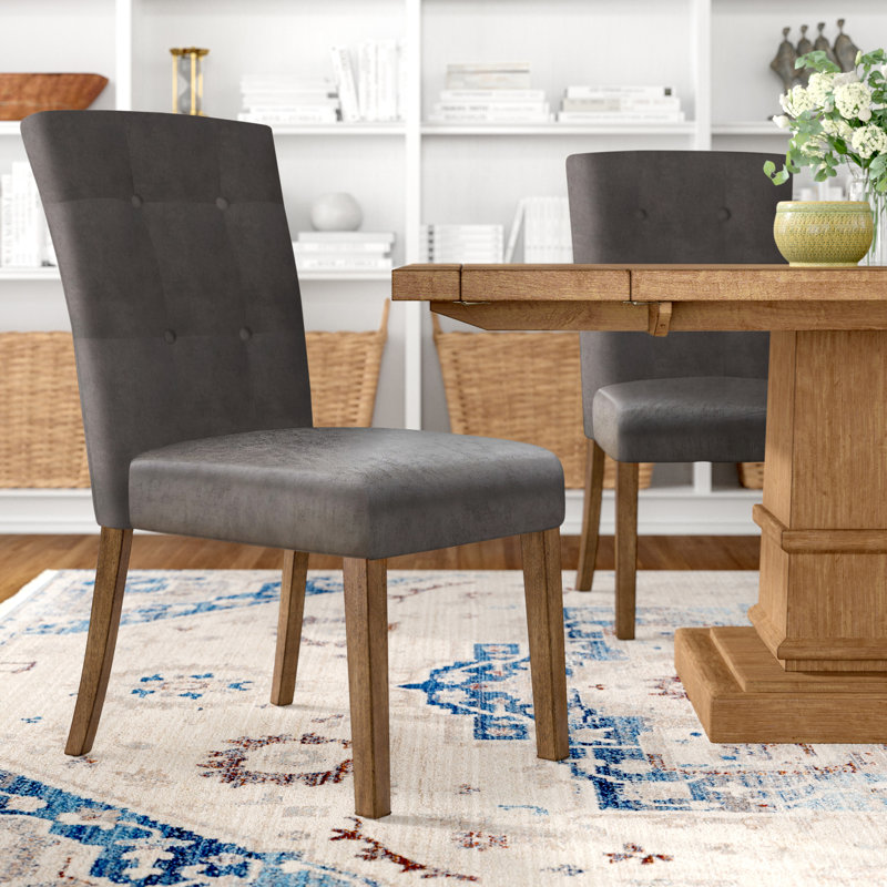 Chaise d'appoint rembourrée capitonnée Chugwater, Gris