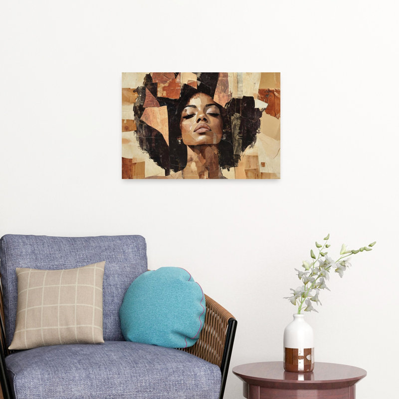 «Queen Portrait I Abstract», reproduction d'art murale contemporaine, 16" H x 24" W