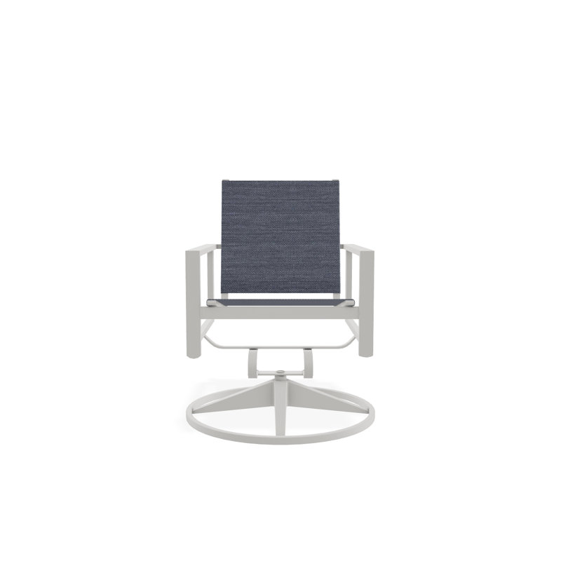 Tribeca Sling Swivel Rocker, Snow, Augustine Denim