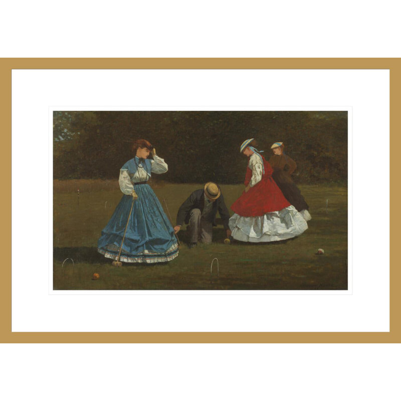 «Croquet Scene» par Winslow Homer, impression giclée sur cadre, H 15,49 po x l 21,75 po
