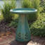 Classic Freestanding Ceramic Outdoor Bird Bath, UV-Resistant Finish - Seafoam-1737119967