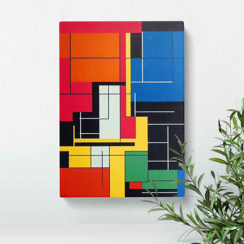 Bauhaus Abstract Art No.7 - Wrapped Canvas Print, 60cm H x 40cm W x 3cm D