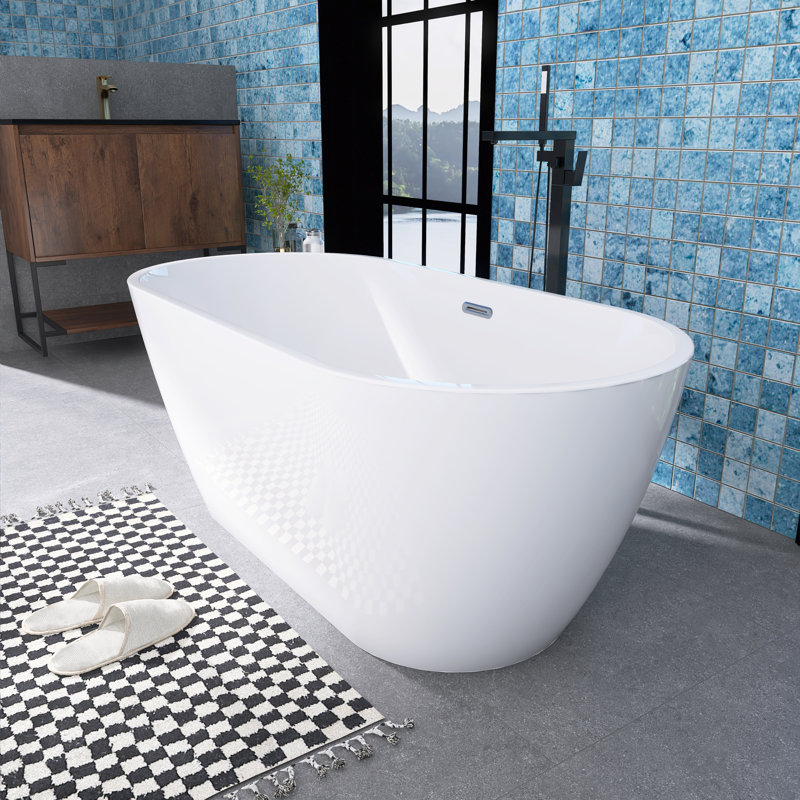 59.1'' x 28.5'' Soaking Acrylic Bathtub