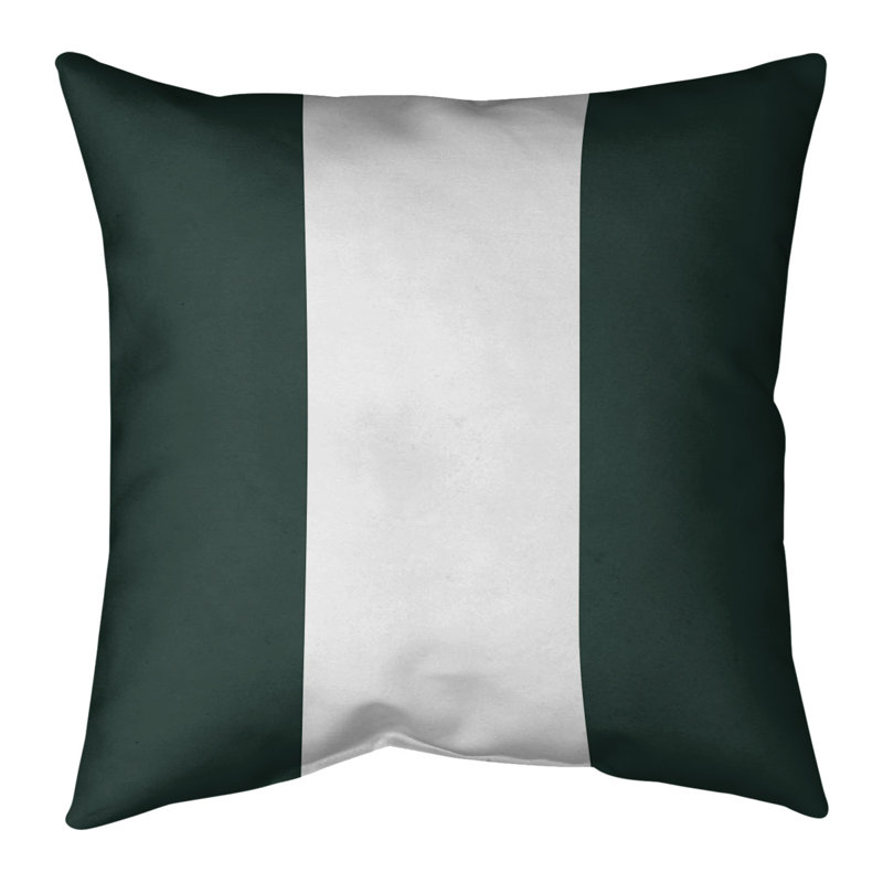 Housse de coussin de football Green Bay, 20 po x 20 po, Vert / blanc, Simili suède
