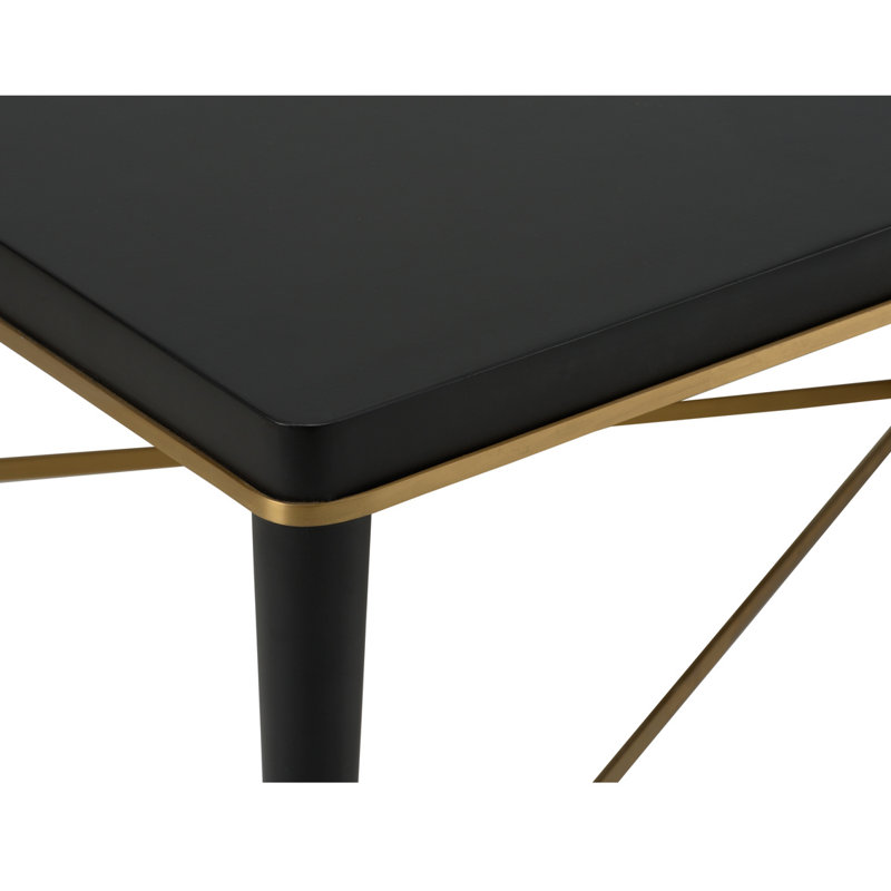 Hamlet Cocktail Table, Matte Black, Matte Black/Antique Brass