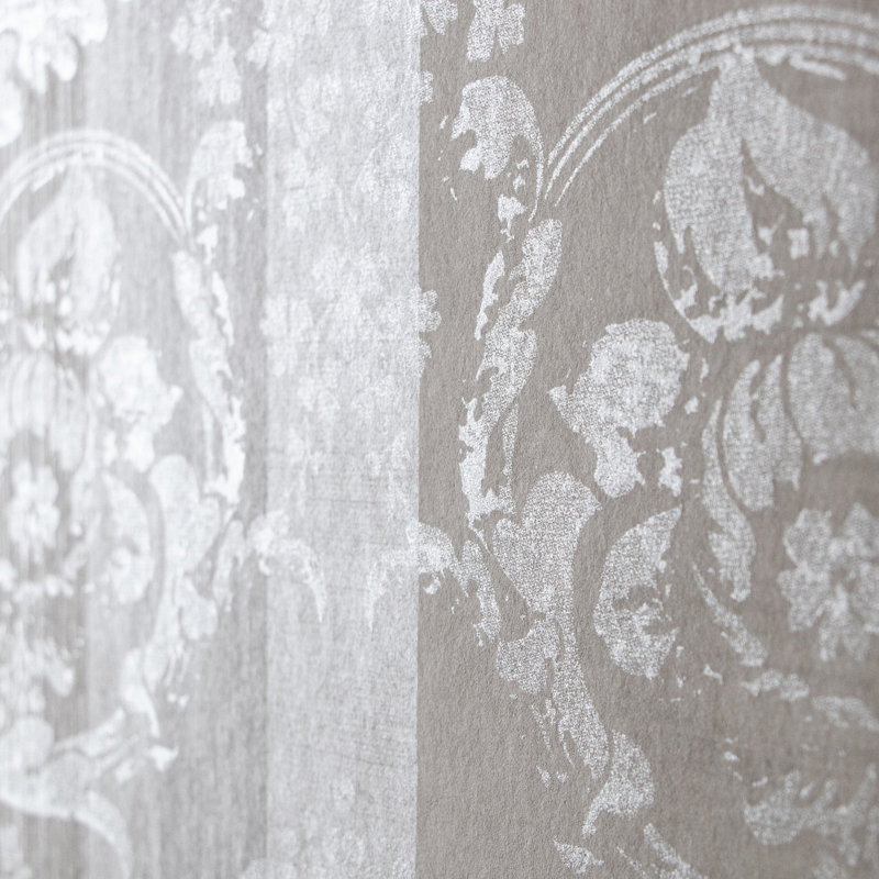 Adonea Nerites Smooth Metallic 33' L x 21" W Wallpaper Roll, Stone Gray