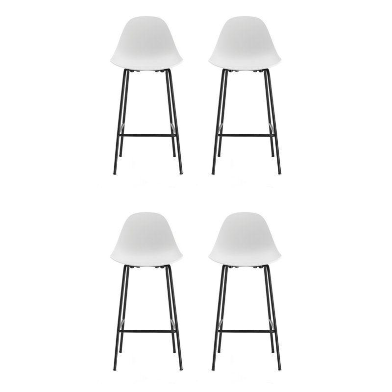 Tabouret de comptoir TA - Noir - Base noire, Noir, Blanc, Tabouret de comptoir (siège d'une hauteur de 25,6