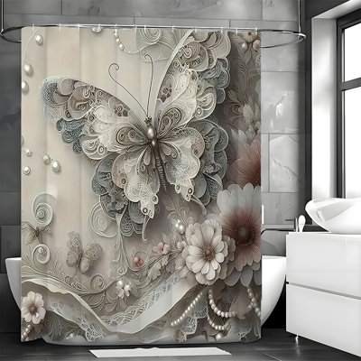 Shower Curtains with Hooks Included