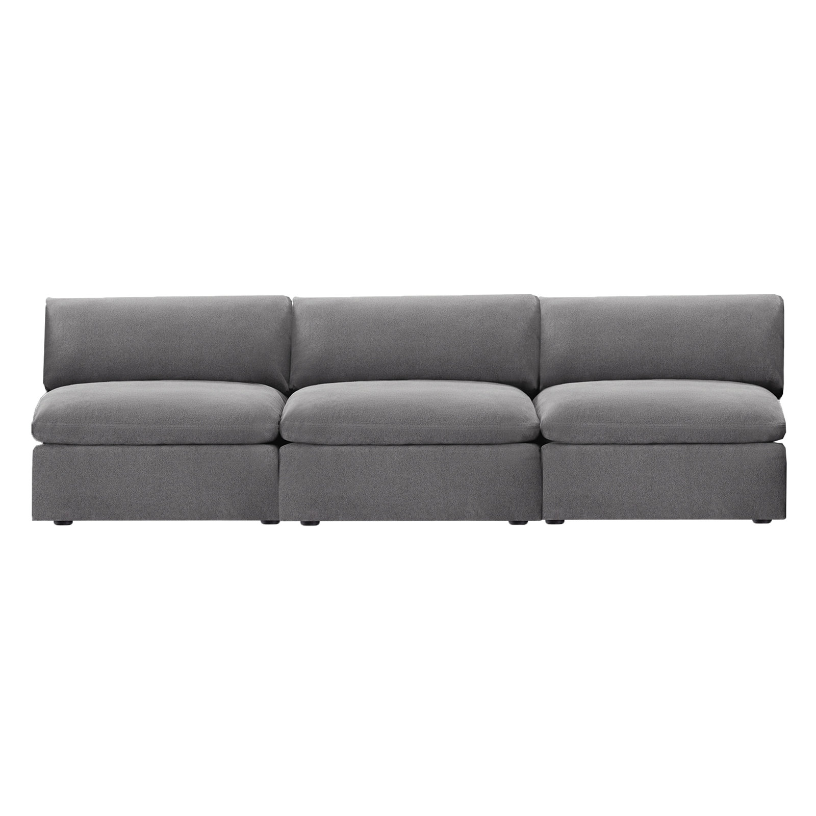 Annabella 122" Modular Sofa, Elite Pewter Textured Performance Chenille