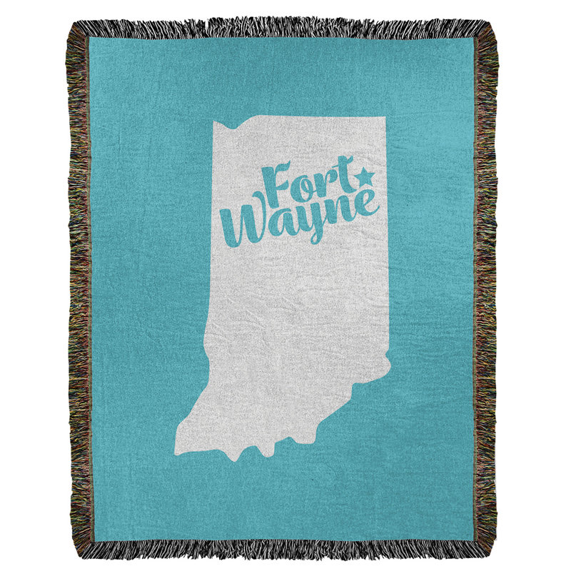 Hand Woven Throw Blanket, 60" W x 80" L, Teal