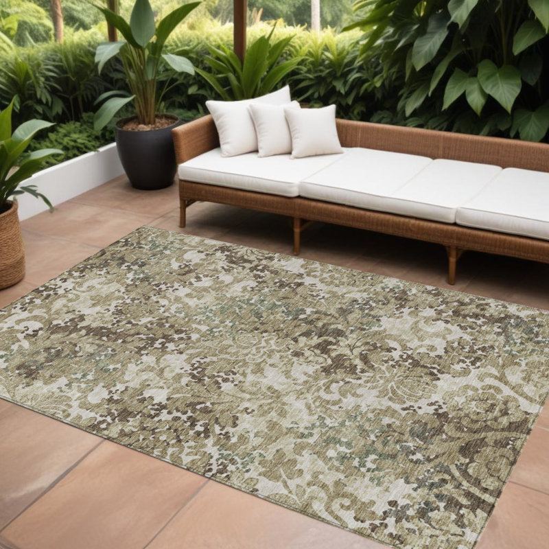 Tapis floral lavable intérieur / extérieur 9 pi x 12 pi