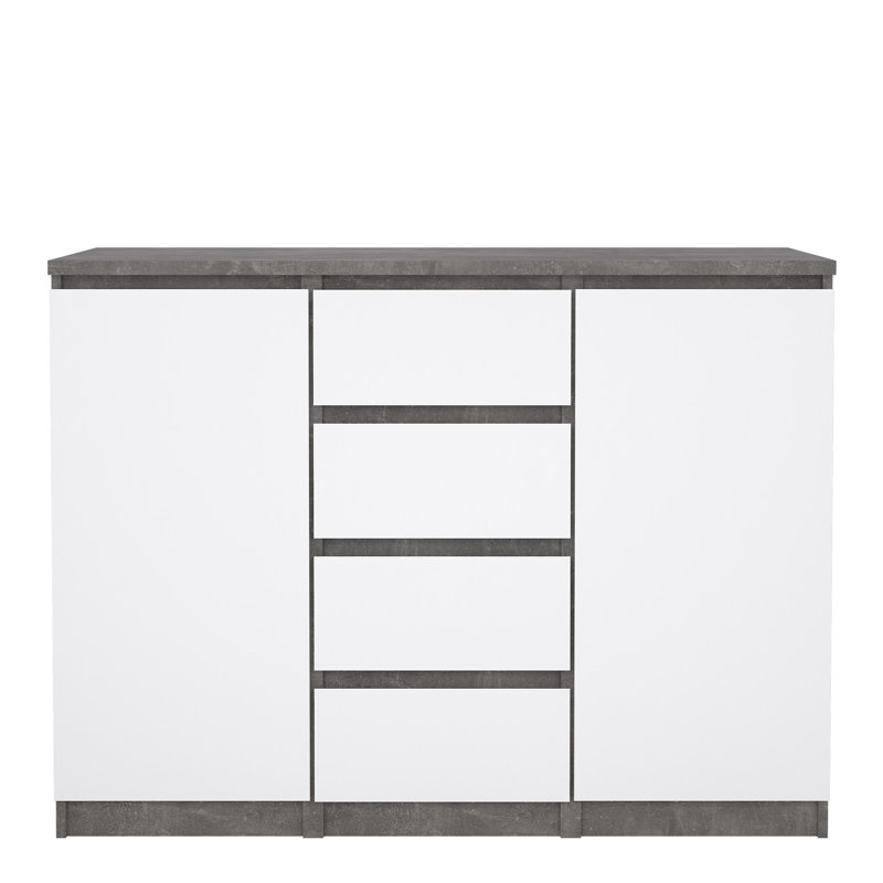 Caton Sideboard, Concrete/White High Gloss