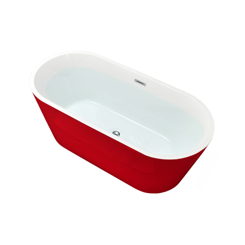 Baignoire simple ovale en acrylique, Rouge