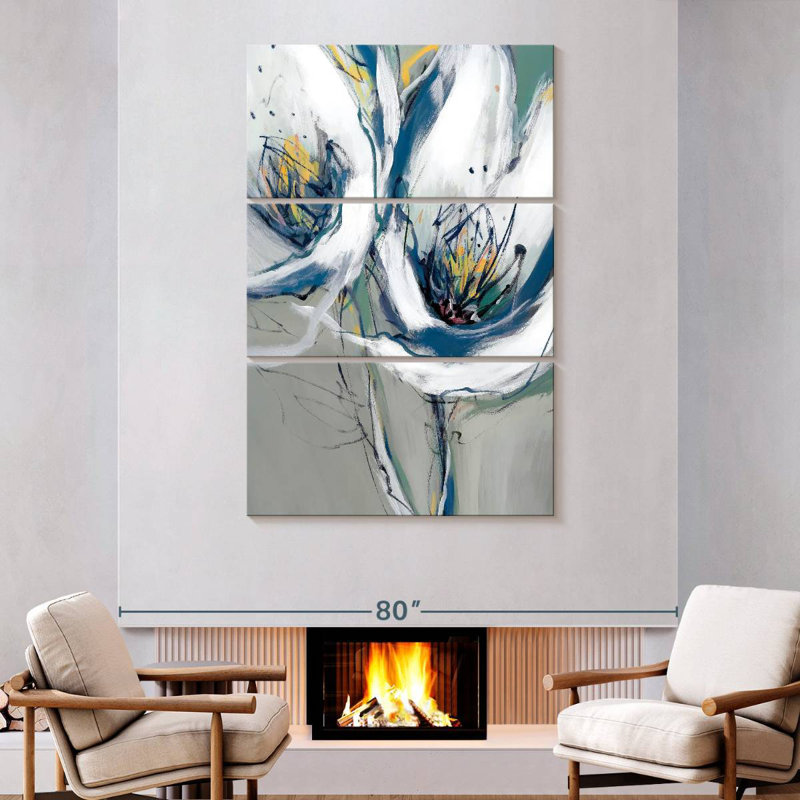 Avery Seafoam Blooms, 74" H x 48" W