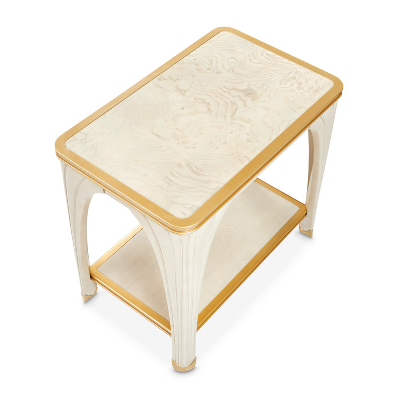 La Terrazza End Table, Silver Mist/Champagne