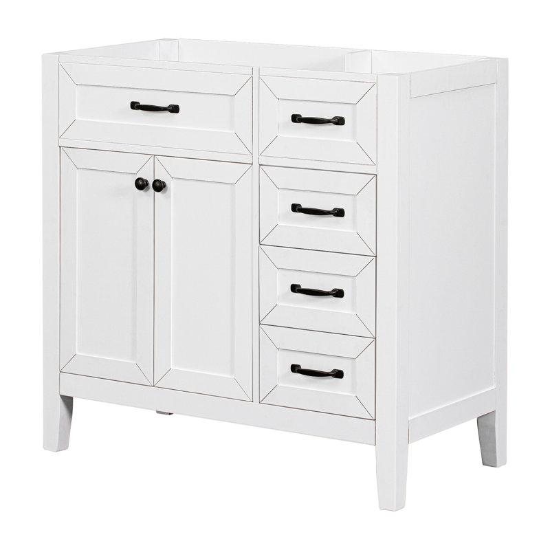 Meuble-lavabo pour salle de bain sans meuble-lavabo, Blanc, Noir