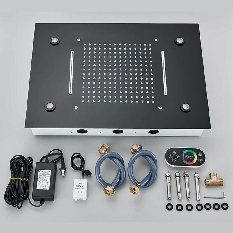 Rain Fixed Shower Head 2.5 GPM GPM, Matte Black