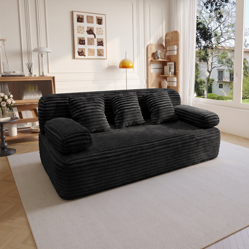 Canapé-lit Boneless Frameless 2-en-1 convertible, Noir