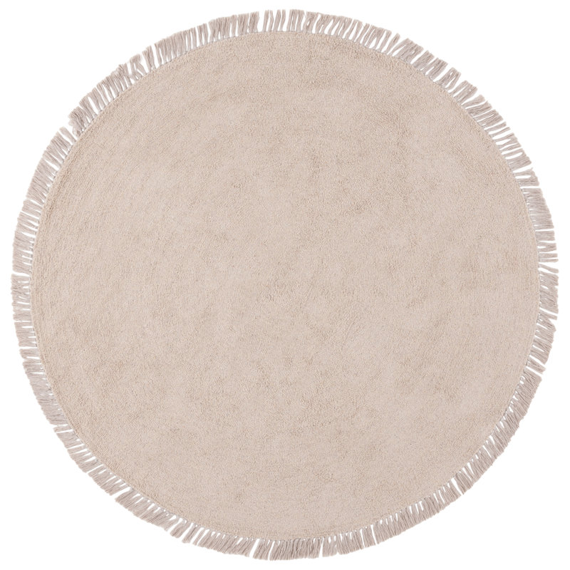 Dalla Handtufted Recycled Cotton Machine Washable Solid Color Rug, Round 6'