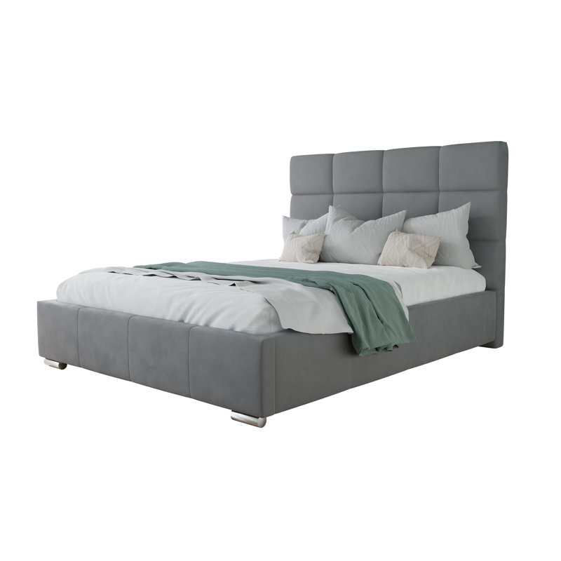 Bed Lemuel with Storage, Grey, 140cm x 200cm