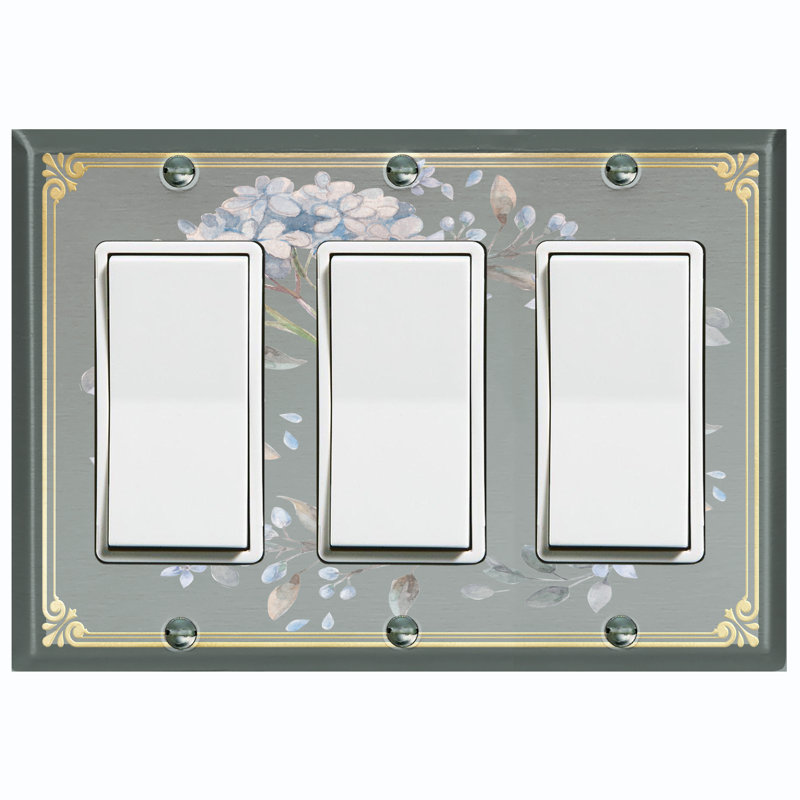 Patterned 3 - Gang Toggle Light Switch Standard Wall Plate