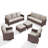 6-Piece Outdoor Patio Wicker Family Conversation Set with Swivel Chairs and Ottomans-1121563616